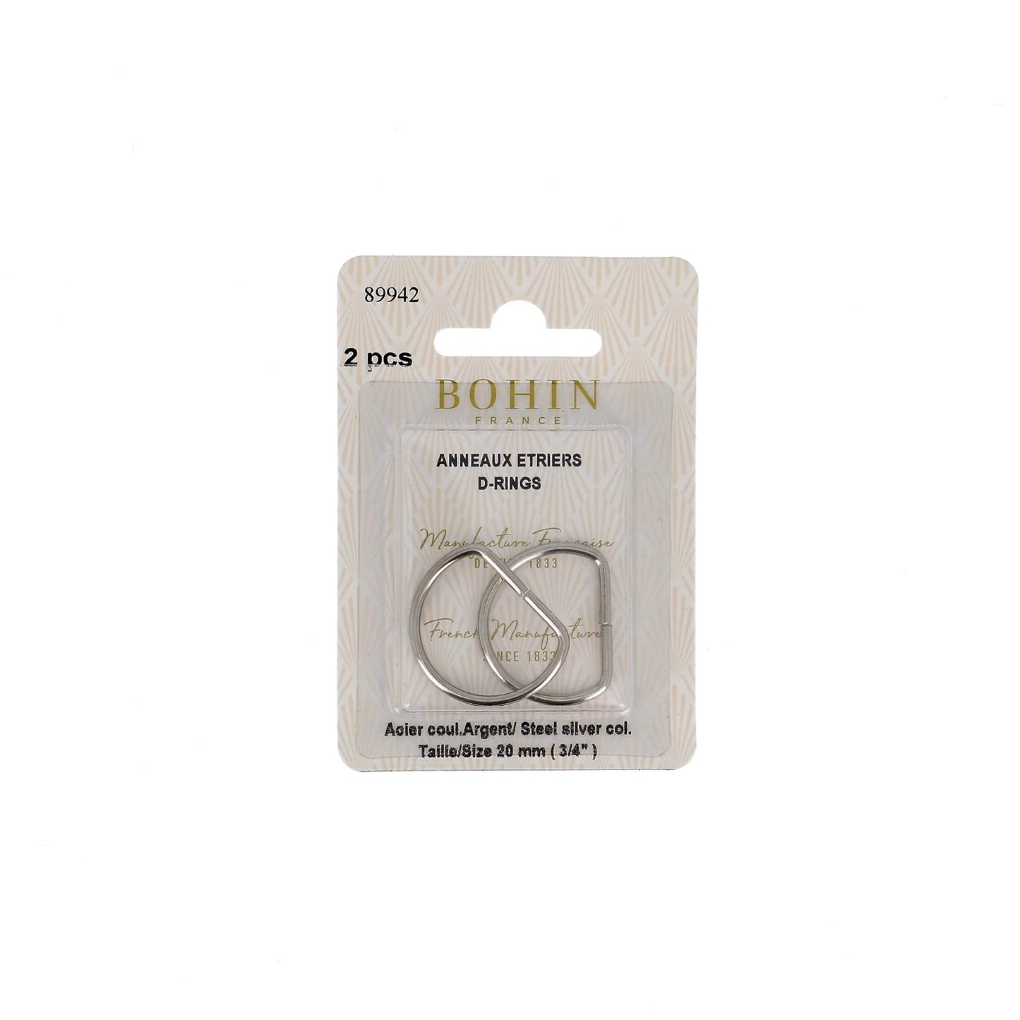 D-RINGS - 3/4" - SILVER BLISTERx2