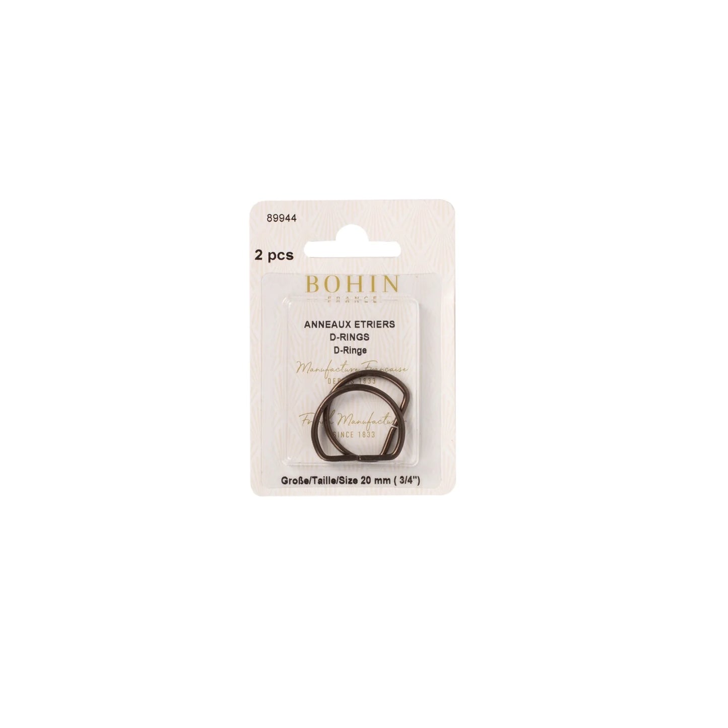 D-RINGS - 3/4" - BRONZ BLISTERx2