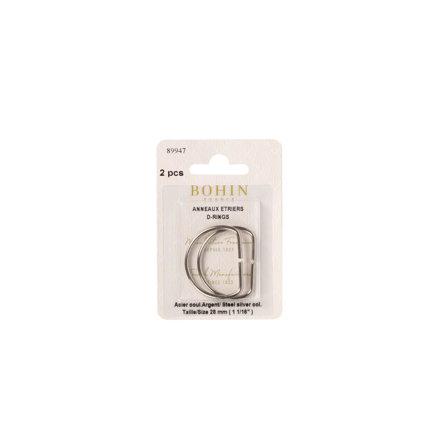 D-RINGS - 1 1/4" - SILV BLISTERx2