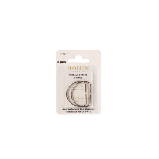 D-RINGS - 1 1/4" - SILV BLISTERx2