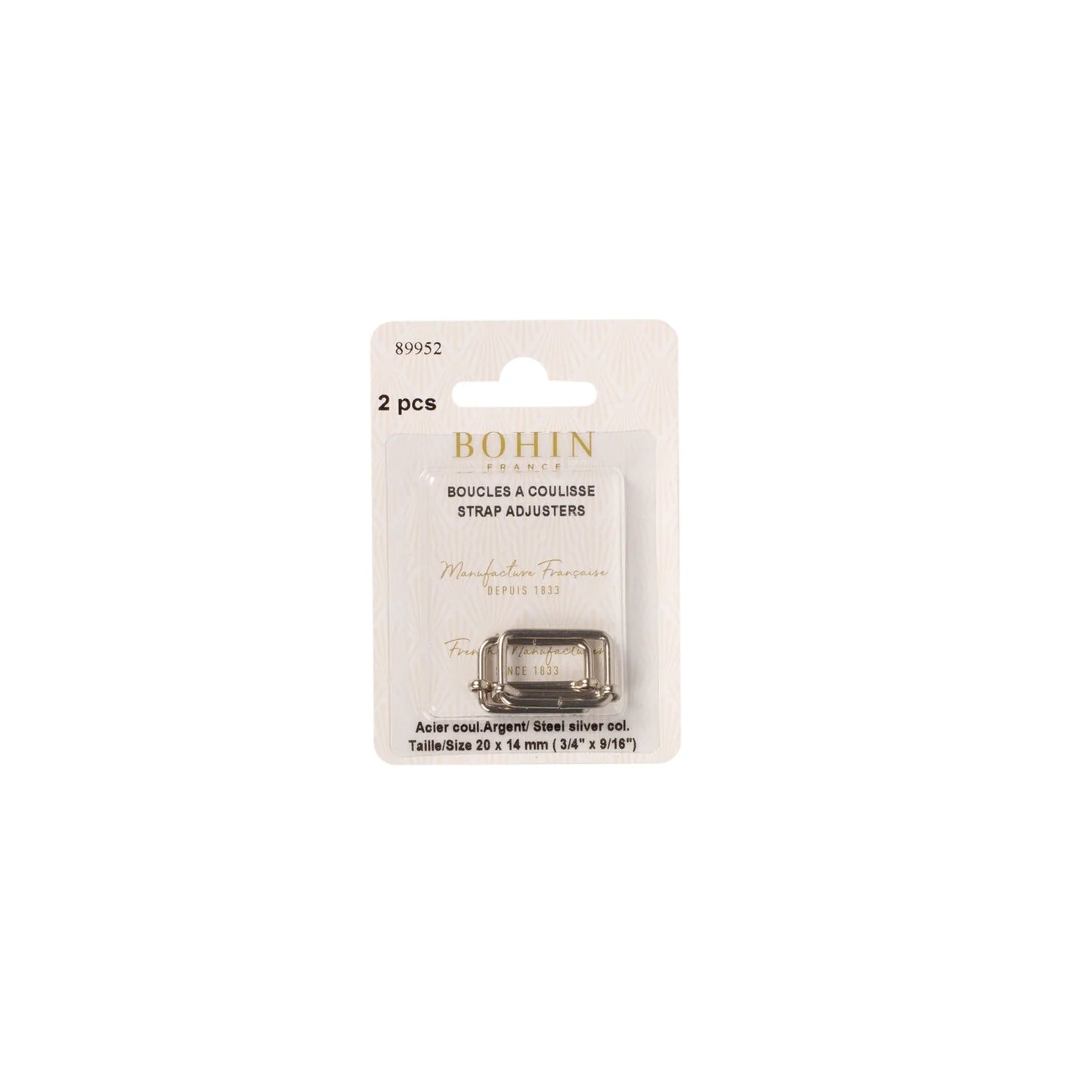 SUSPENDER BUCKLES 3/4" SILV x2