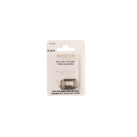 SUSPENDER BUCKLES 3/4" SILV x2