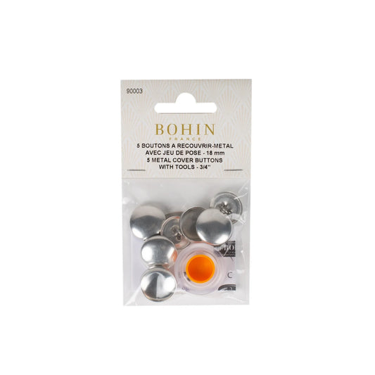 COVER BUTTONS METAL 18mm x5