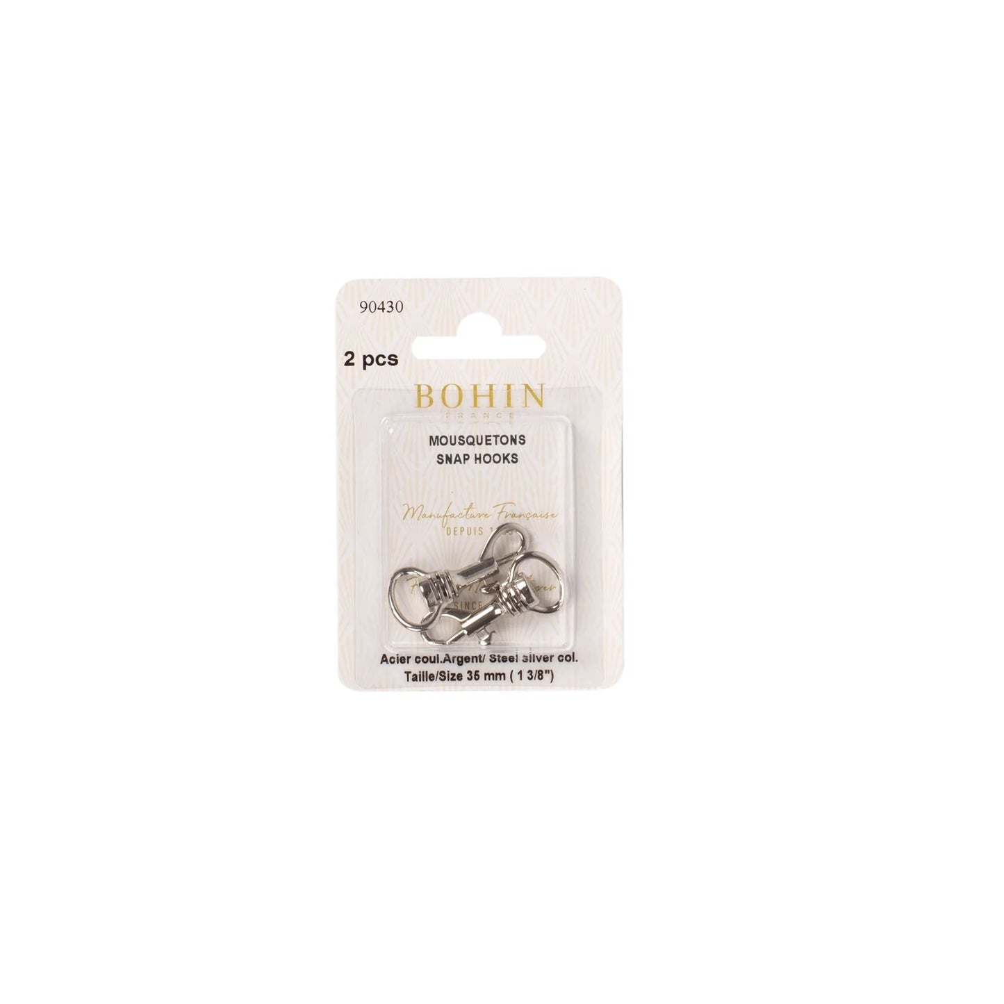 SNAP HOOKS SILVER 1 3/8"     x 2