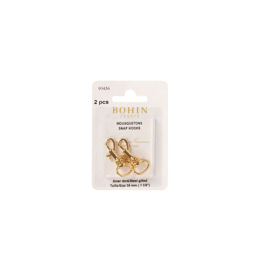 SNAP HOOKS GOLD 1 3/8"       x 2