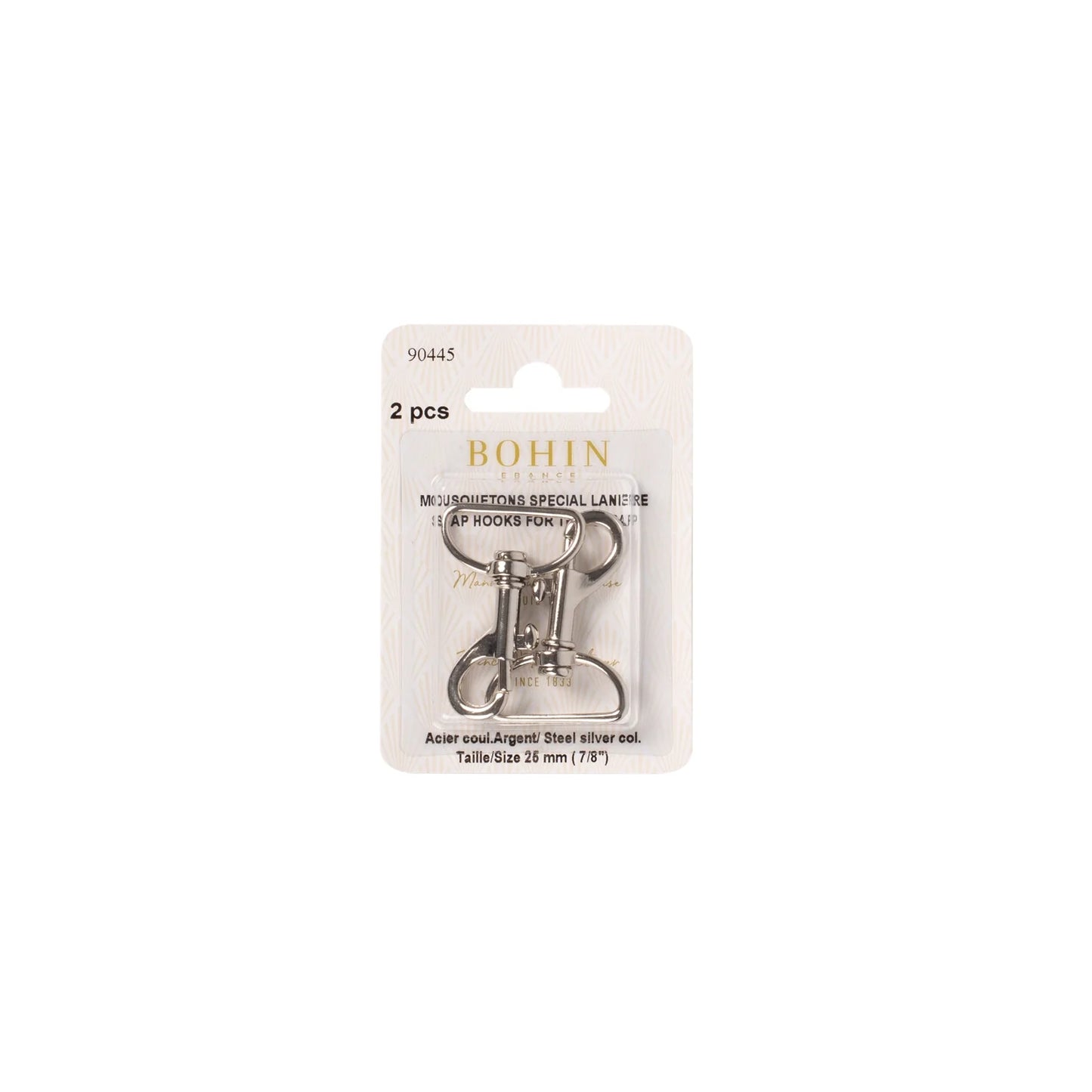 SNAP HOOK SILVER THIN STRAP x2