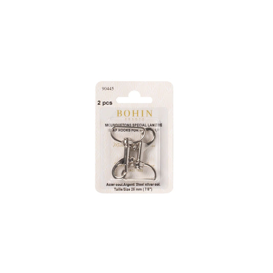 SNAP HOOK SILVER THIN STRAP x2