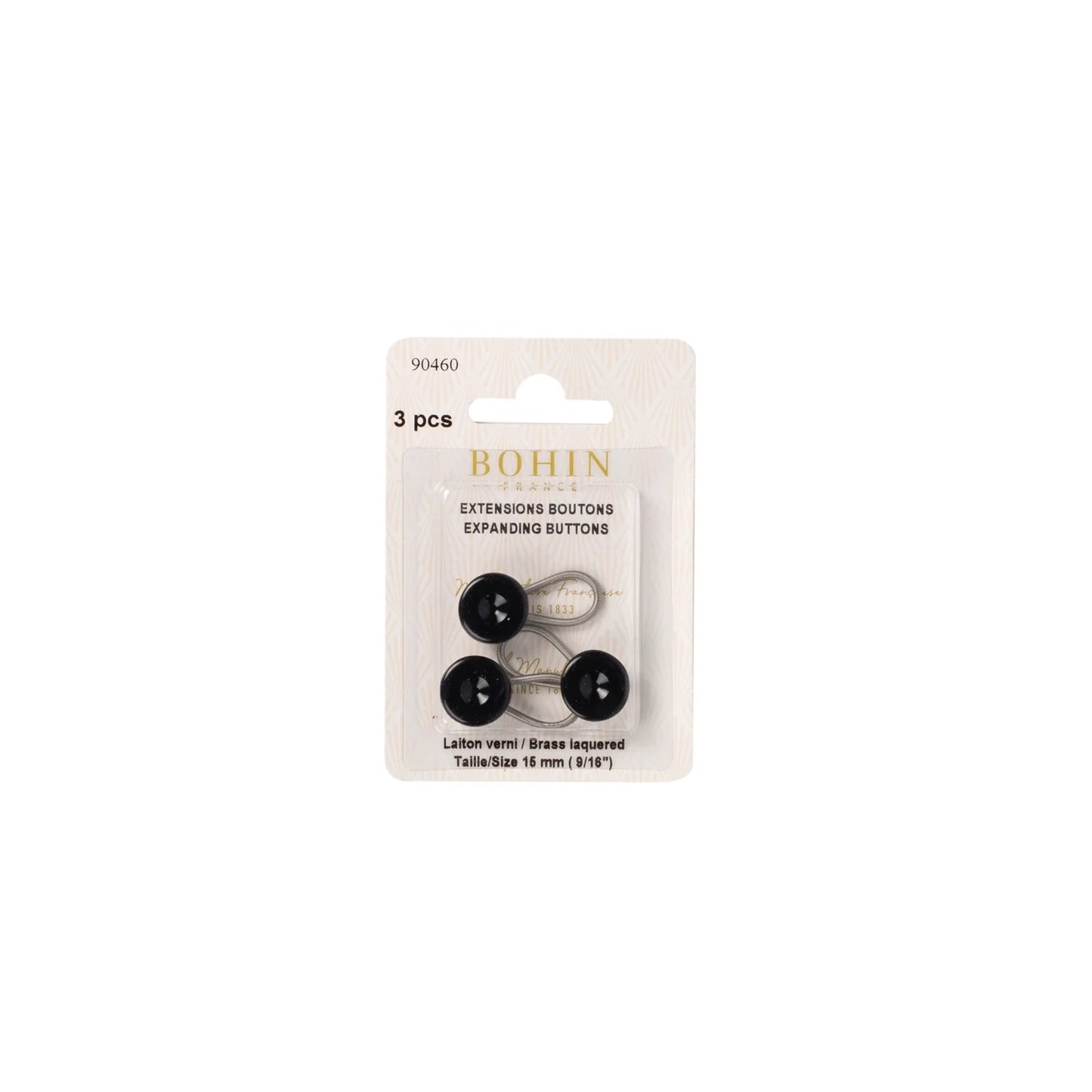 EXPANDING BUTTONS 15mm Black x3