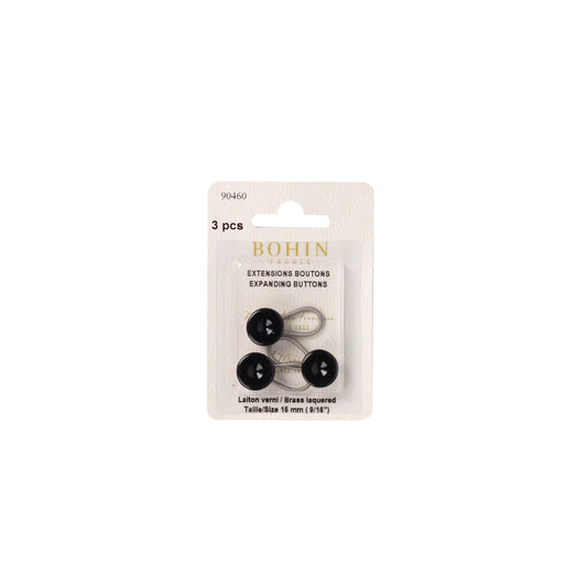 EXPANDING BUTTONS 15mm Black x3