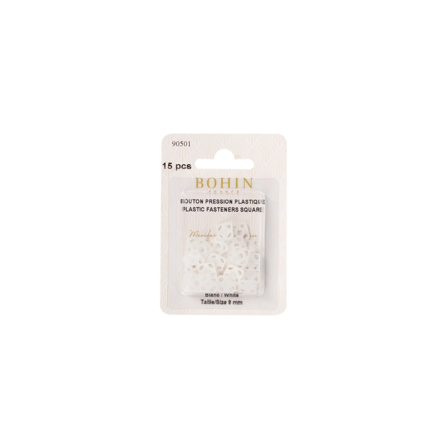 PLASTIC BUTTONS Square 9mm-x15