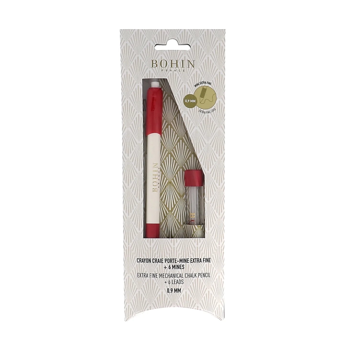 MECHANICAL CHALK PENCIL 0,9mm + 6 WHITE LEADS