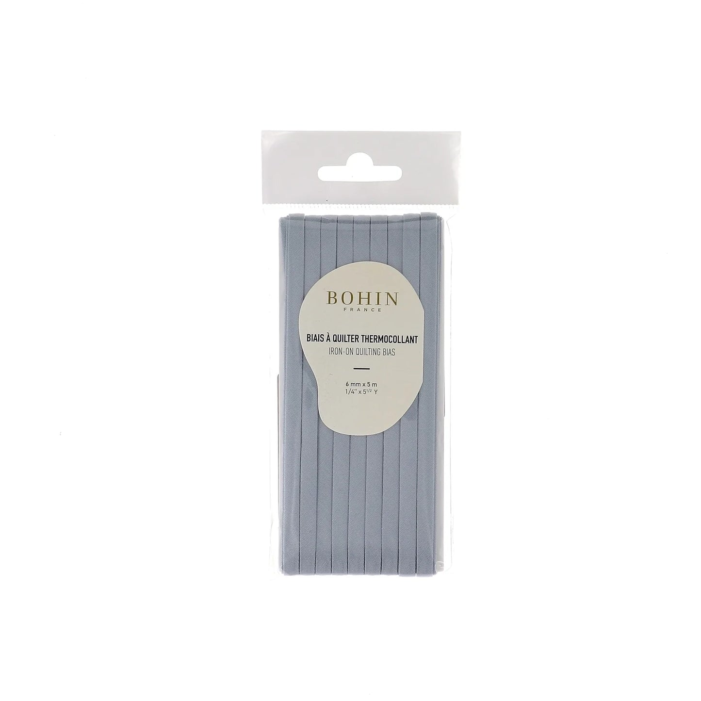 IRON-ON QUILT BIAS 6mmx5M-1/4"x 5 1/2 Y. GREY BLUE - Blister
