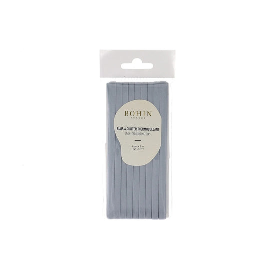 IRON-ON QUILT BIAS 6mmx5M-1/4"x 5 1/2 Y. GREY BLUE - Blister
