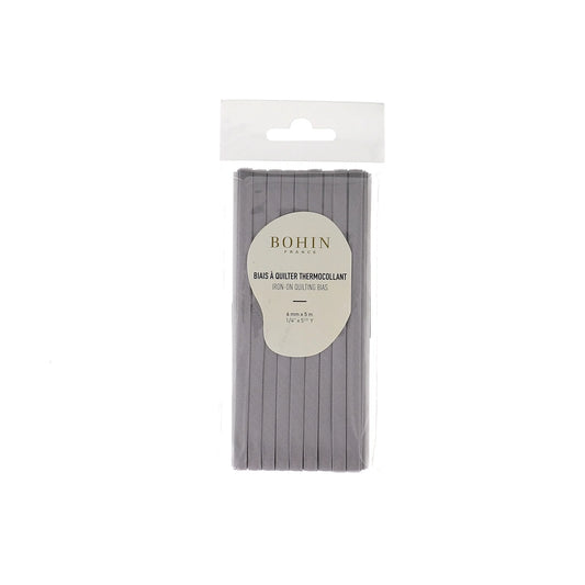 IRON-ON QUILT BIAS 6mmx5M-1/4"x 5 1/2 Y. GREY - Blister