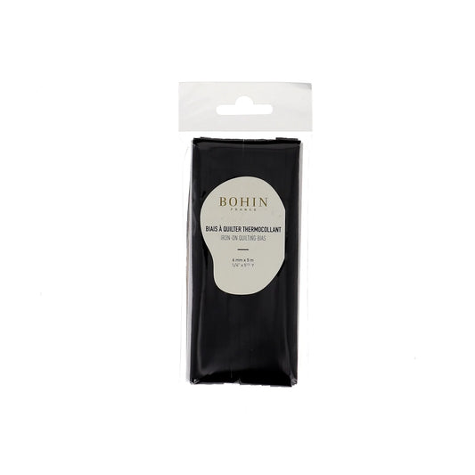 IRON-ON QUILT BIAS 6mmx5M-1/4"x 5 1/2 Y. BLACK - Blister
