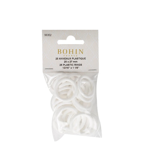 PLASTIC RINGS WHITE BLISTER 20 MM
