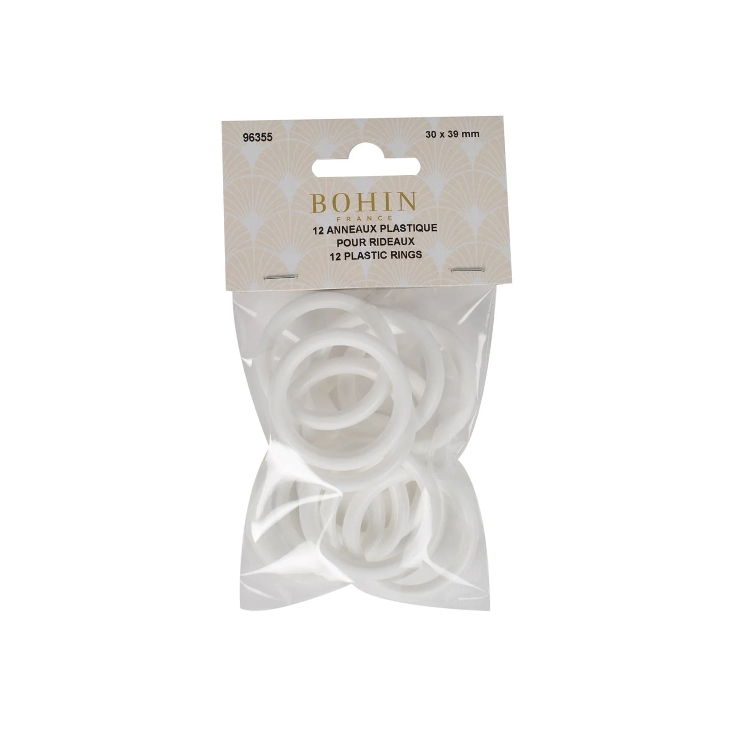 PLASTIC RINGS WHITE BLISTER 30 MM