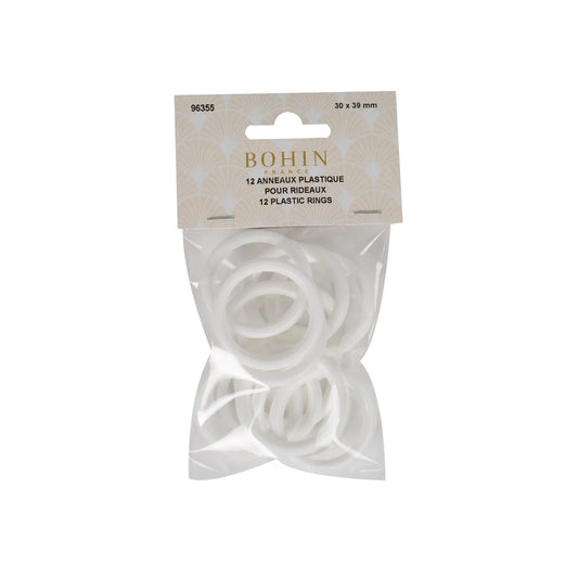 PLASTIC RINGS WHITE BLISTER 30 MM