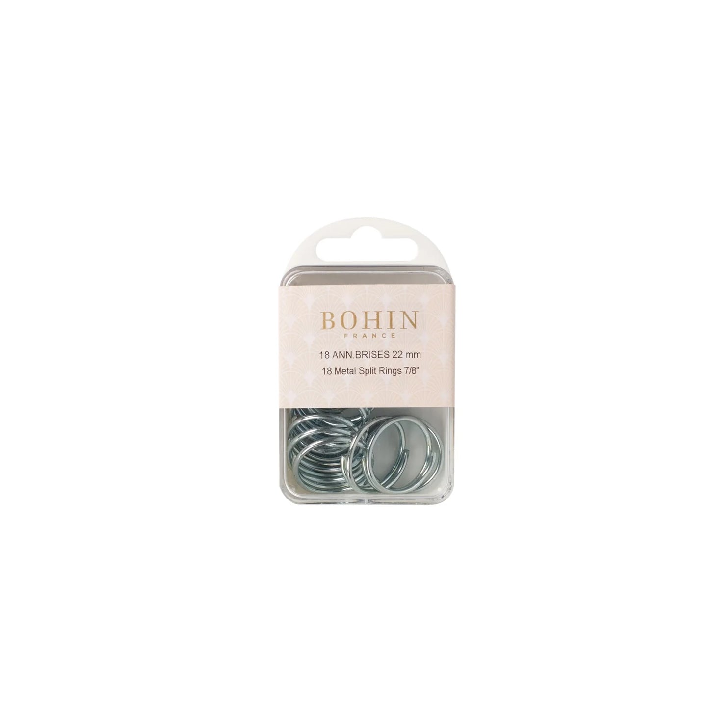 METAL SPLIT RINGS BLISTER - 22MM