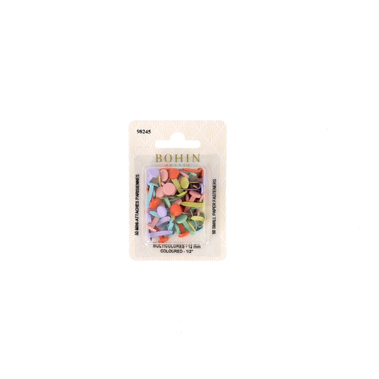 PAPER FASTENERS COLORS 12mm x50