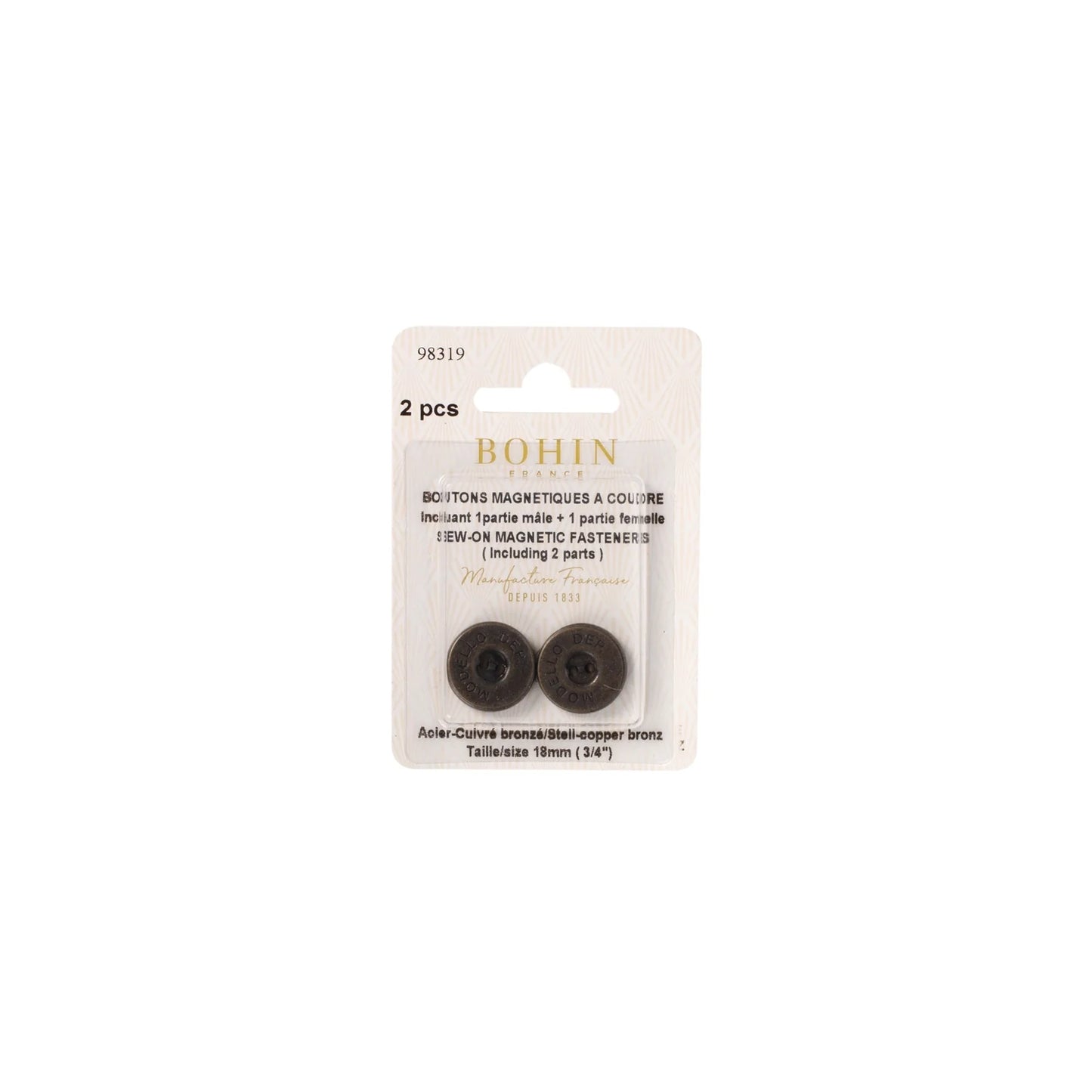 MAGNET BUTTONS BRONZ. 3/4" x2