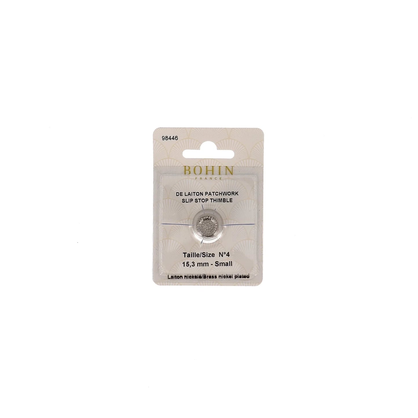 THIMBLE QUILTERS NICK.PLATED BRASS Small Nø4 Blx1