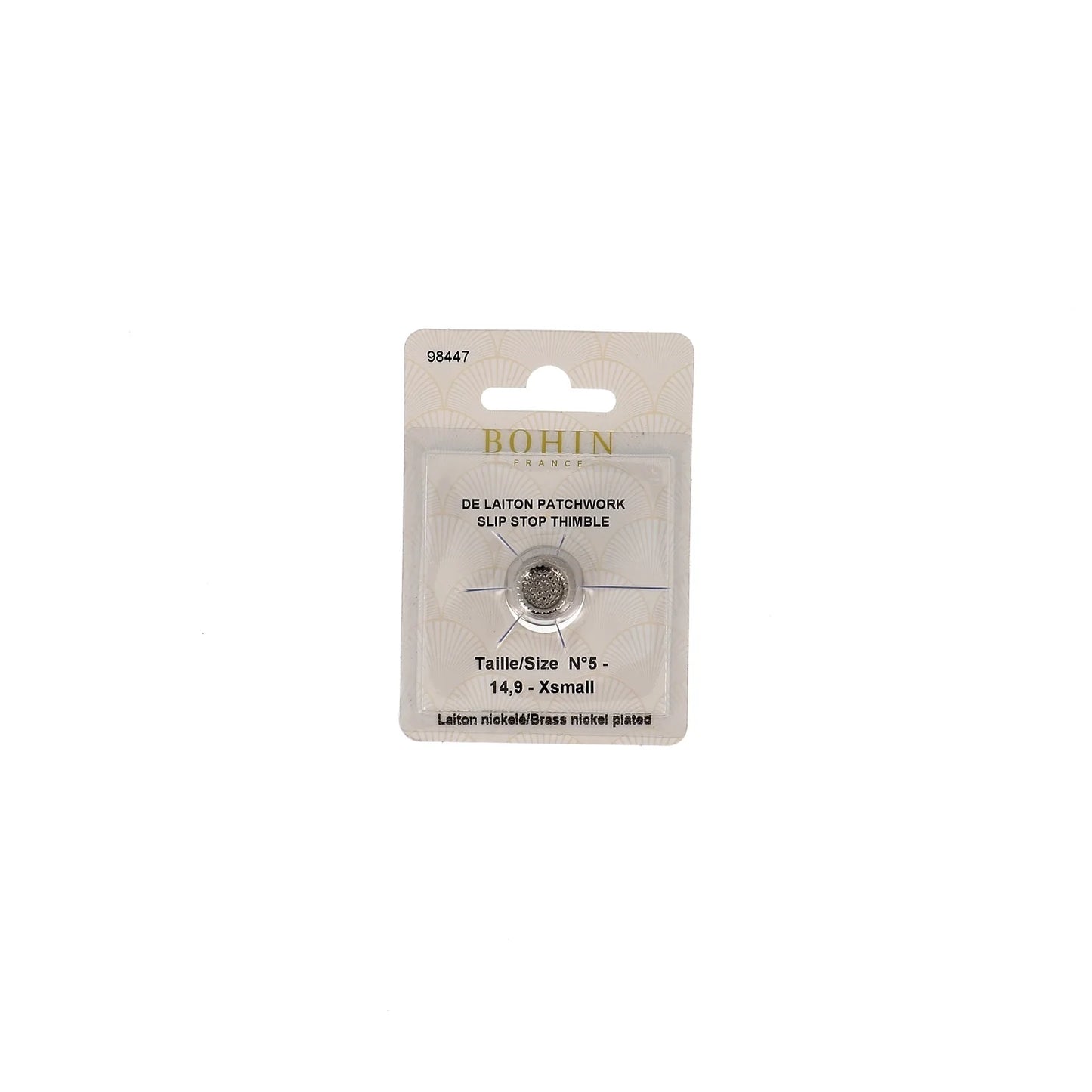 THIMBLE QUILTERS NICK.PLATED BRASS Small Nø5 Blx1