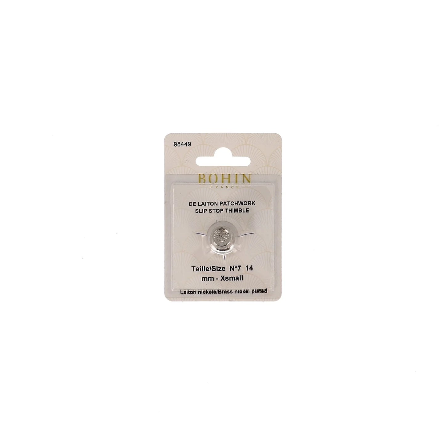 THIMBLE QUILTERS NICK.PLATED BRASS Small Nø7 Blx1