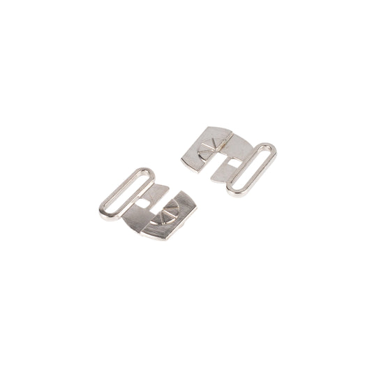 BIKINI CLASP 5/8" METAL, SILV. COL. x1