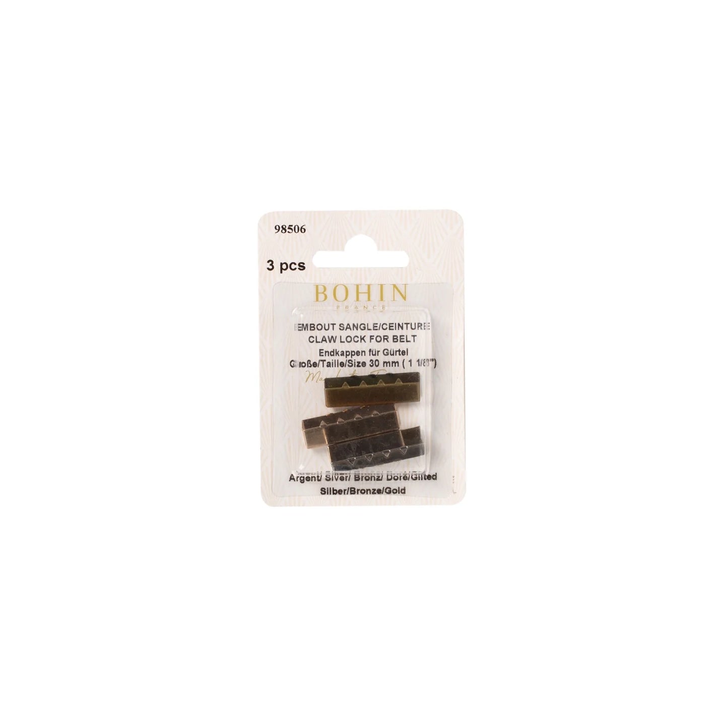 CLAW LOCK FOR BELT 1 1/8" Gilt/Brz/nck BLISTER 3
