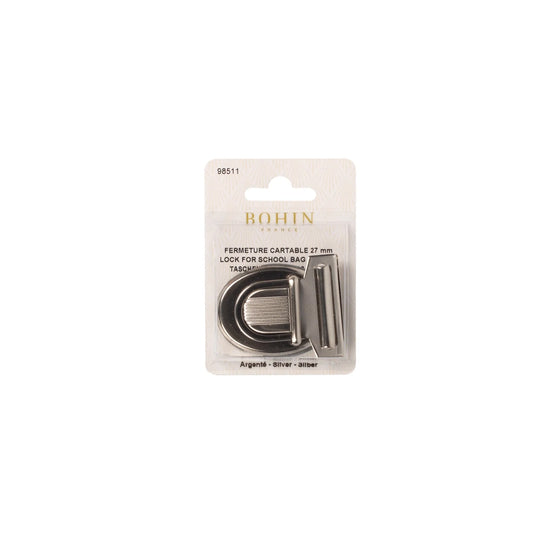 LOCK FOR SCHOOL BAG - 1 1/16" - Silver BLISTER 1