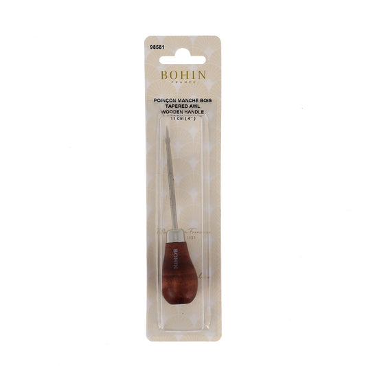 WOODEN HANDLE STAB AWL 4" - Pear Shape Ebony