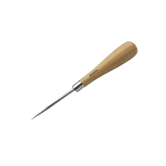 WOODEN HANDLE STAB AWL 5" - Straight Handle Natural