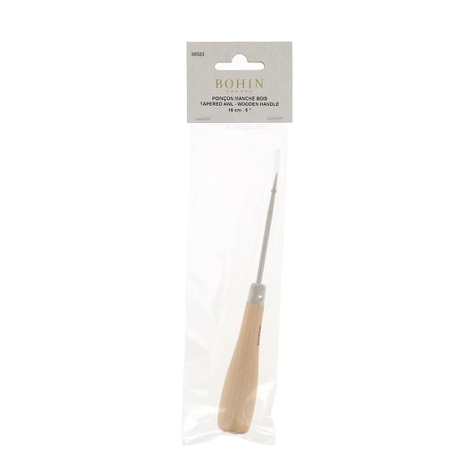 WOODEN HANDLE STAB AWL 5" - Straight Handle Natural