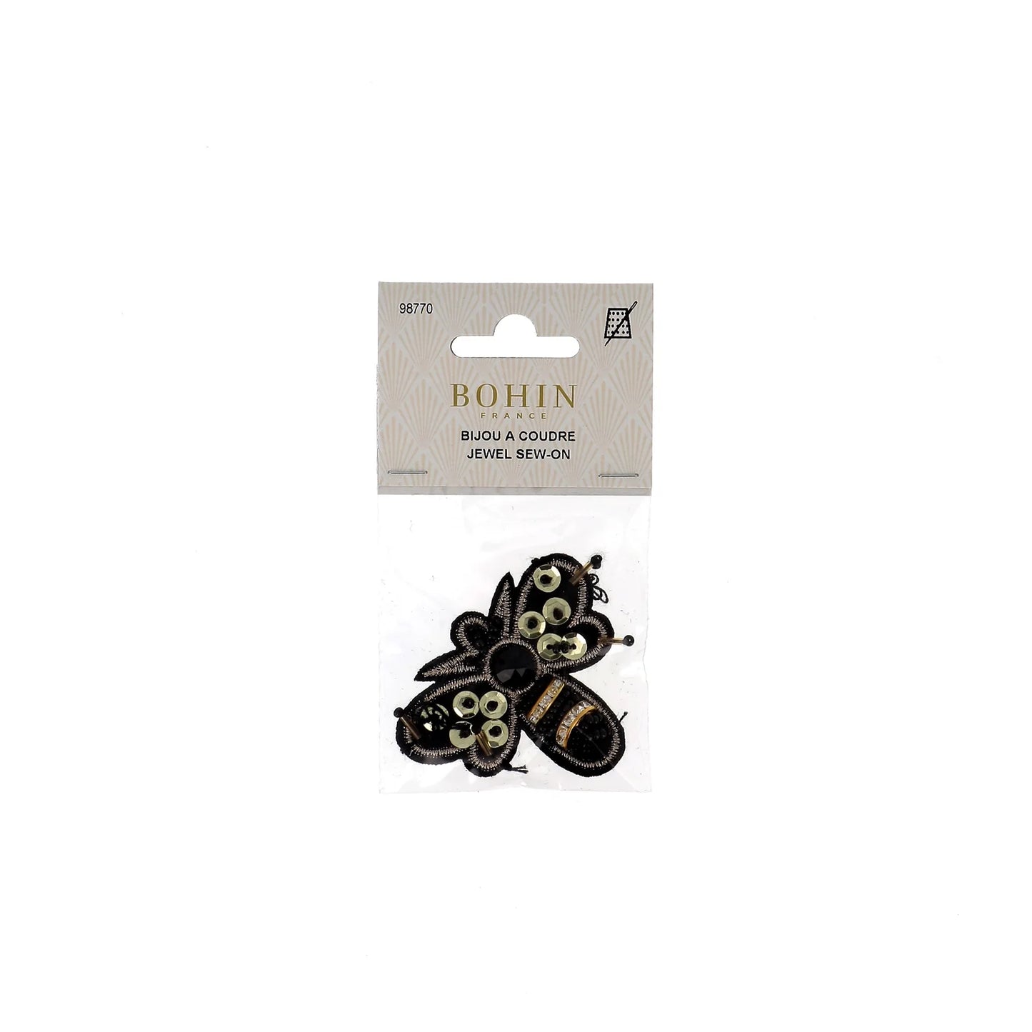 JEWELRY SEWING - Gold Butterfly - 2 1/2 x 2 1/2"