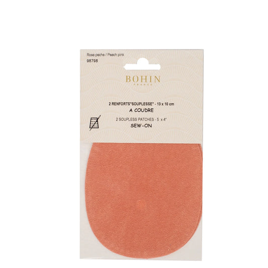 SEW-ON OVAL REPAIRS (1 pair) - 5x4" - PEACH PINK
