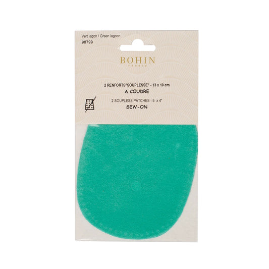 SEW-ON OVAL REPAIRS (1 pair) - 5x4" - LAGOON GREEN