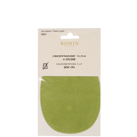 SEW-ON OVAL REPAIRS (1 pair) - 5x4" - PISTACHIO GREEN