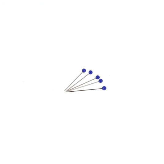 GLASS HEAD PINS - 1 "3/16 - BLISTER80pcs-Dark Blue