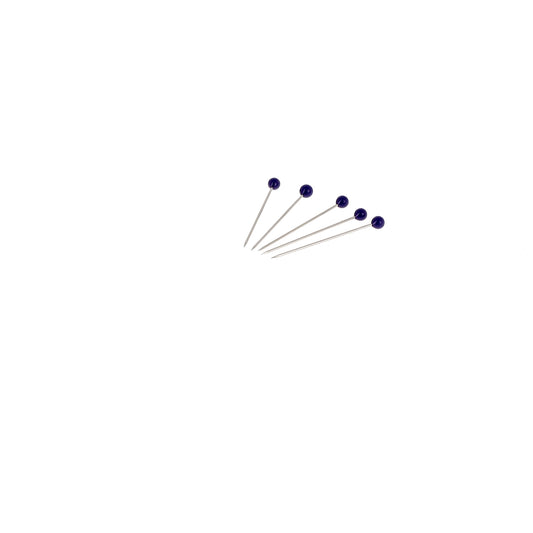 GLASS HEAD PINS - 1 "3/16 - BLISTER80pcs-Cobalt Blue