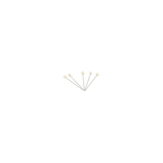 GLASS HEAD PINS - 1 "3/16 - BLISTER80pcs-Ivory