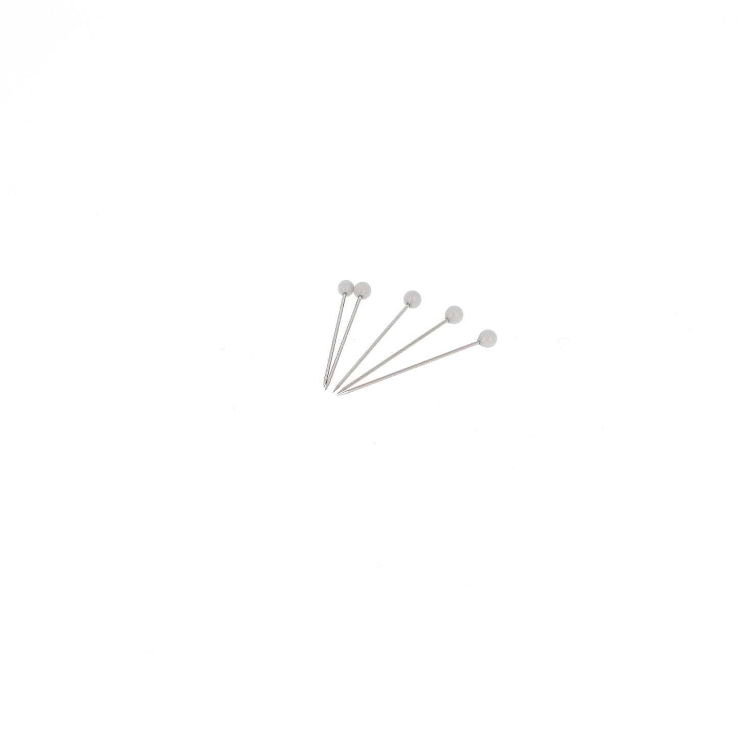 GLASS HEAD PINS - 1 "3/16 - BLISTER80pcs-Pearl Grey
