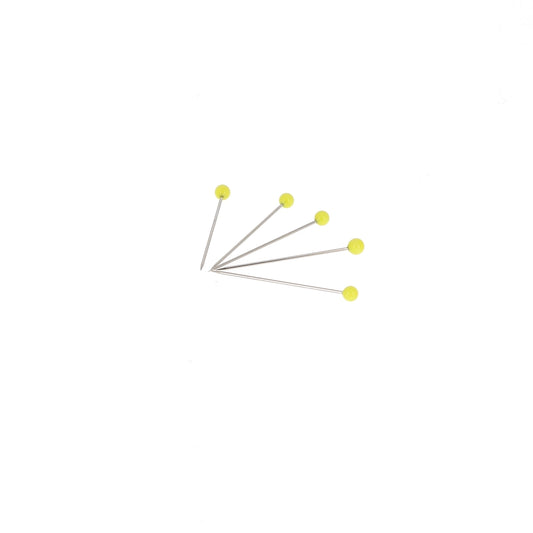 GLASS HEAD PINS - 1 "3/16 - BLISTER80pcs-Brimstone Yellow