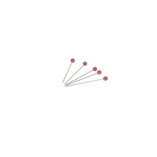 GLASS HEAD PINS - 1 "3/16 - BLISTER80pcs-Coral