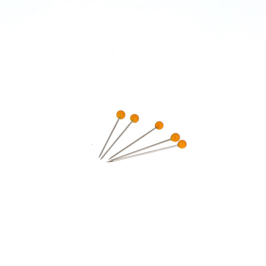 GLASS HEAD PINS - 1 "3/16 - BLISTER80pcs-Mustard