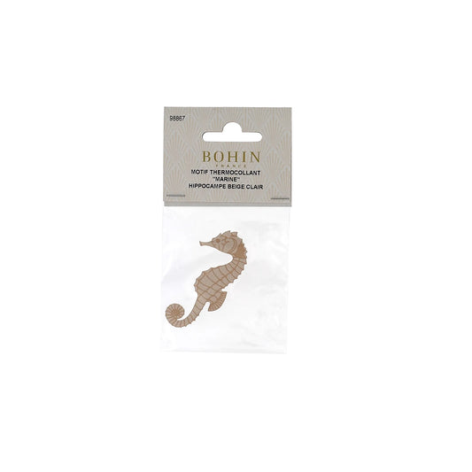 IRON ON PATCH "SEA WORLD"  - Beige Sea Horse