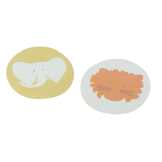 IRON-ON PATCHES KNEE/ELBOW-LION/ELEPHANT