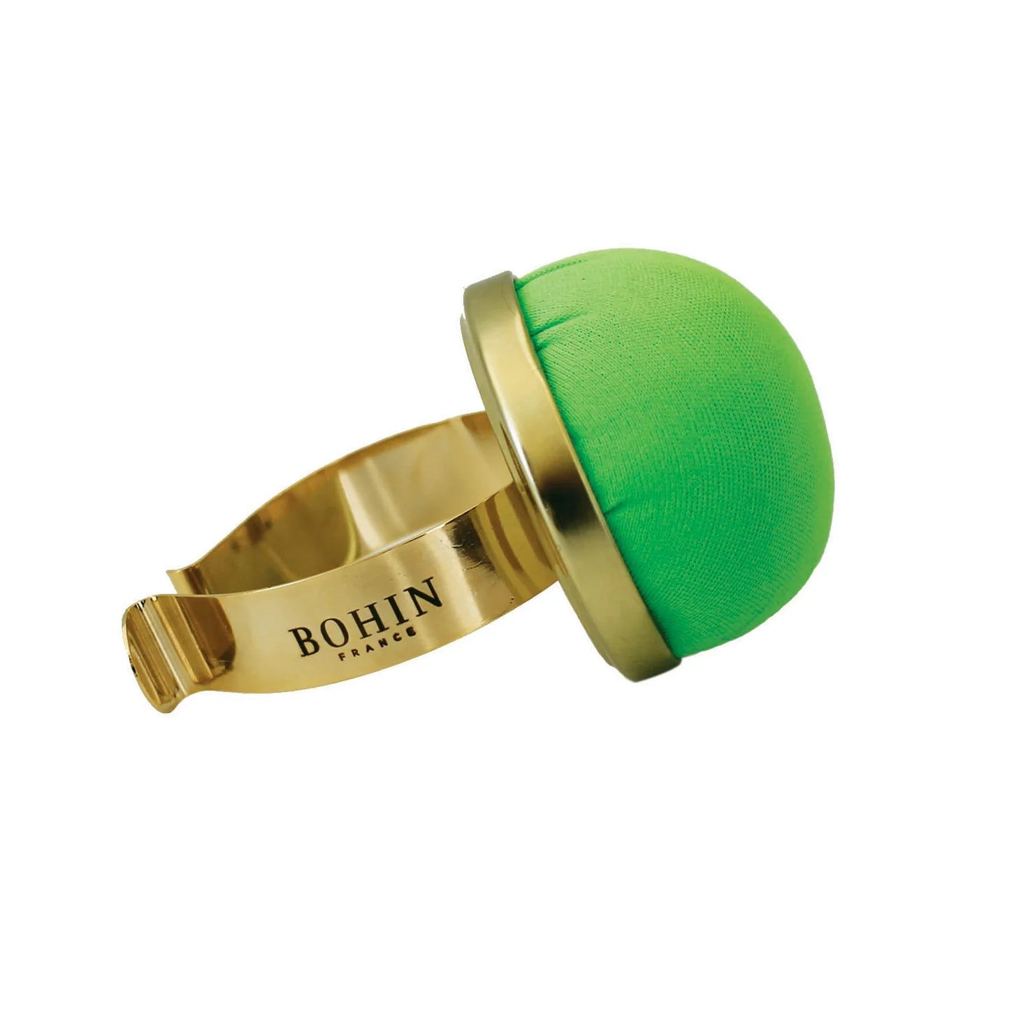 PIN CUSHION, METAL BRACELET - NEON GREEN