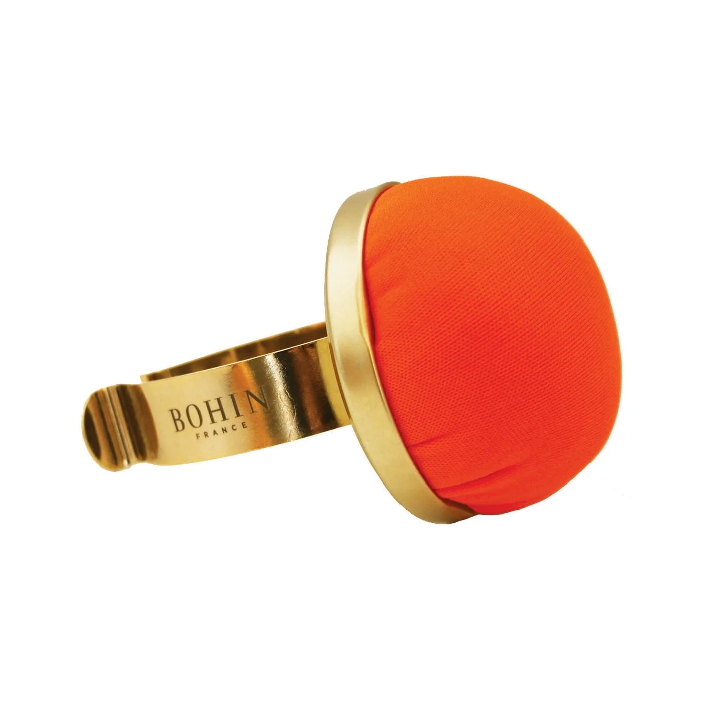 PIN CUSHION, METAL BRACELET - NEON ORANGE
