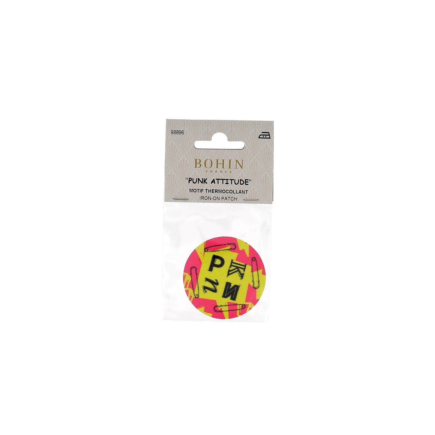 IRON ON PATCH "PUNK" - SAFETY PINS